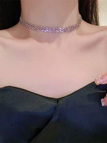 Fashionable Pink Chain Collar Necklace Suitable For Daily Wear And Gift-giving On Festivals