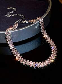 Fashionable Pink Chain Collar Necklace Suitable For Daily Wear And Gift-giving On Festivals