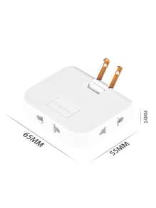 1入180度旋轉插座轉接器,1插頭3插座可折疊3合1擴展插座電源適配器,超薄3插頭旋轉移動便攜式充電器 - 白色 - 查看 3