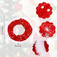 1 件女式聖誕主題蝴蝶結髮圈,紅色格子設計。適合ins風格、聚會和日常穿著。 - 紅色 - 查看 5