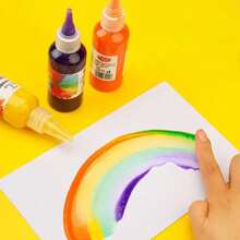 12色水彩筆套裝，每種顏色瓶裝均為60ml，附帶1個收納盒，套裝包括12色60ml升級版彩筆、15根筆刷、1個調色盤、12色彩筆+10根筆刷+1個收納盒+1個調色盤及其他4種尺寸的繪畫工具，每瓶長4.88英寸，可洗水，適用於繪畫塗鴉、手印藝術學生，總有一個產品能滿足您 - 彩色 - 查看 6