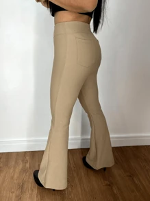 Women Pants - 米色 - 查看 5