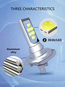 1入組新款h7 H11 Led燈泡12 Led霧燈和前照燈,適用於汽車dc12-24v 6500k超亮汽車霧燈汽車燈 - 白色 - 查看 4