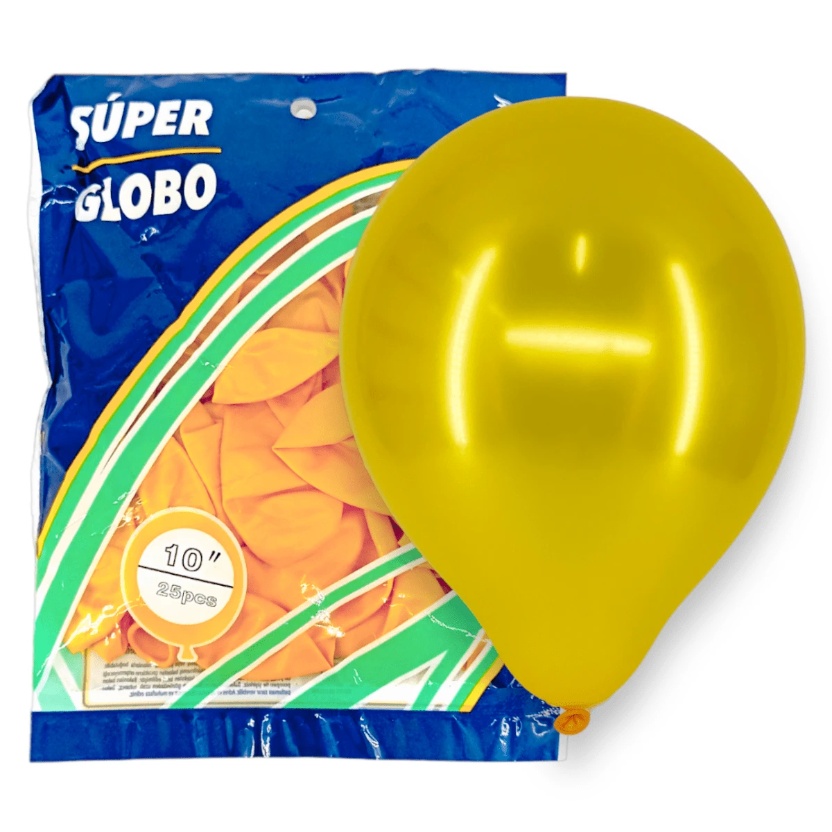 Globo De Látex Aperlado 10" - 25 Piezas. - Amarillo - Ver 1