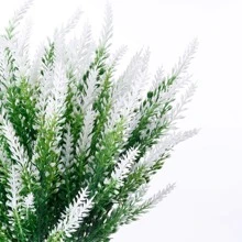 8人造薰衣草花卉戶外UV抵抗的假花塑膠植物花園門廊窗戶盒裝飾(經典白色) - 白色 - 查看 2