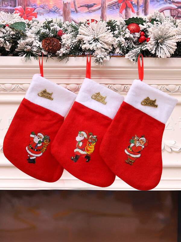 3pcs Christmas Party Small Sock Gift Bag Decoration for Sale Australia