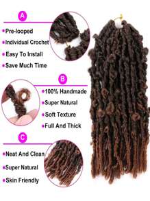 14 Pulgadas 20 Tubos De Cabello De Crochet, Extensiones De Cabello Mariposa De Crochet Adecuadas Para El Uso Diario De Las Mujeres Y Pelucas De Moda (marrón Degradado, 14inch-t30) - Degradado - Ver 4