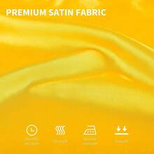 10入組黃色緞面晚餐餐巾,柔軟桌巾,現代簡約裝飾性方形桌布餐巾適用於餐廳、婚禮派對、晚餐、四季 - 黃色 - 查看 2