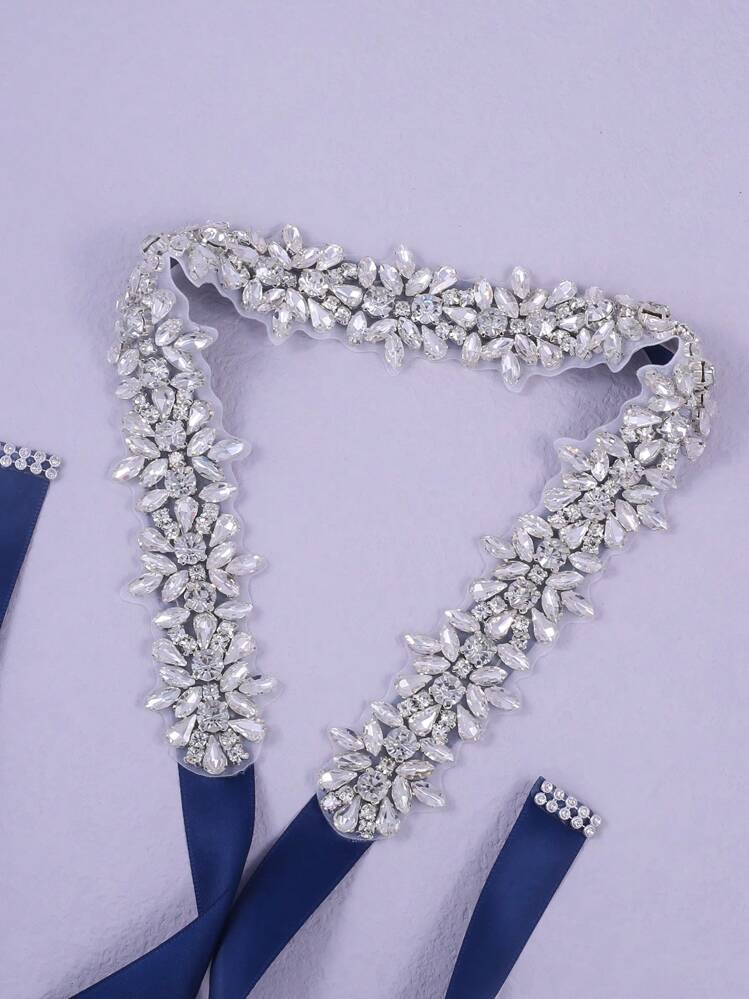 ULAPAN Cinturón De Boda De Diamantes De Imitación Cinturón De Plata Fina Para Vestido De Dama