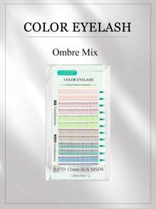 Lashtalk 1盒顏色漸層混合0.07mm C/d長8-15mm,12行nagaraku合成貂毛柔軟的假睫毛 - 彩色 - 查看 2