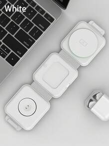 1入組可折疊便攜超薄旅行多功能磁性三合一無線充電器(白色) - 白色 - 查看 13