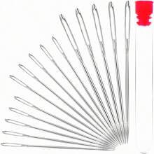 6-18pcs Beading Needles Set, Including Big Eye Needle, Collapsible Eye Needle, Seed Beading Needle, Twisted Needles In 6x Different Sizes. Big Eye Needles And Seed Beading Needles Are Ideal For Stringing Beads, Open Eye Needle, And Collapsible Eye Needle Ideal For String Beads With Clasp. Darning Needle Is Ideal For Repairing Clothes And Other Creative Uses. The Darning Needles Are Available In Three Sizes. The Set Comes With A Needle Bottle(random Cap Color). - Silver - View 5