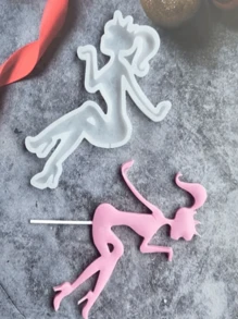 1入組馬尾女孩造型矽膠棒棒糖模具 - 白色 - 查看 3