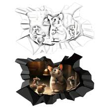 1pc Mouse in Mouse Hole Decal - Mouse Hole 3D Wall Sticker - Multicolor - View 3