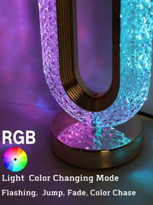 1pc ABS Table Lamp, Modern RGB Light Bedside Lamp For Home - Multicolor - View 5