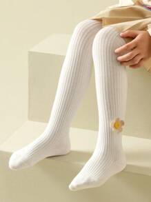 兒童葵花設計配件緊身褲襪 - 白色 - 查看 1