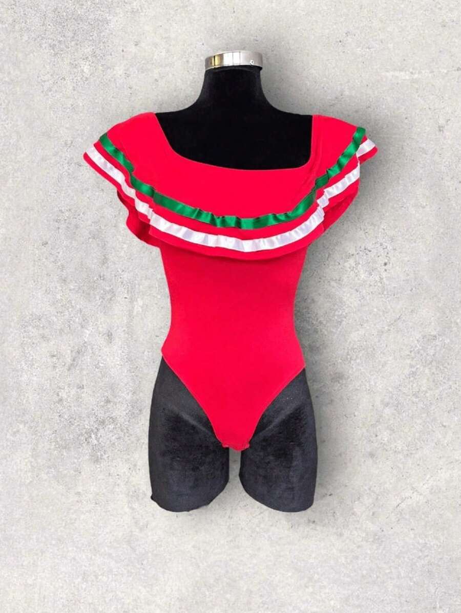 BLUSA MEXICANA BODY PATRIO NOCHE MEXICANA - Rojo - Ver 1