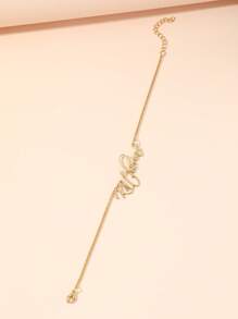 1 件個性化時尚女孩名字手鍊 - 金黃色 - 查看 3