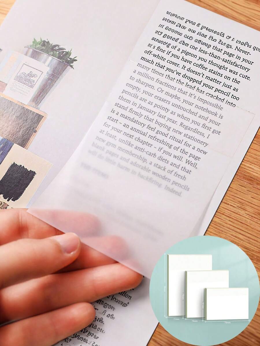 1 tờ ghi chú trong suốt dành cho tin nhắn, ghi chú bài tập về nhà, bảng ghi chú. Thích hợp cho sinh viên, công nhân cổ trắng và sử dụng trong gia đình - Trong sáng - Xem 1