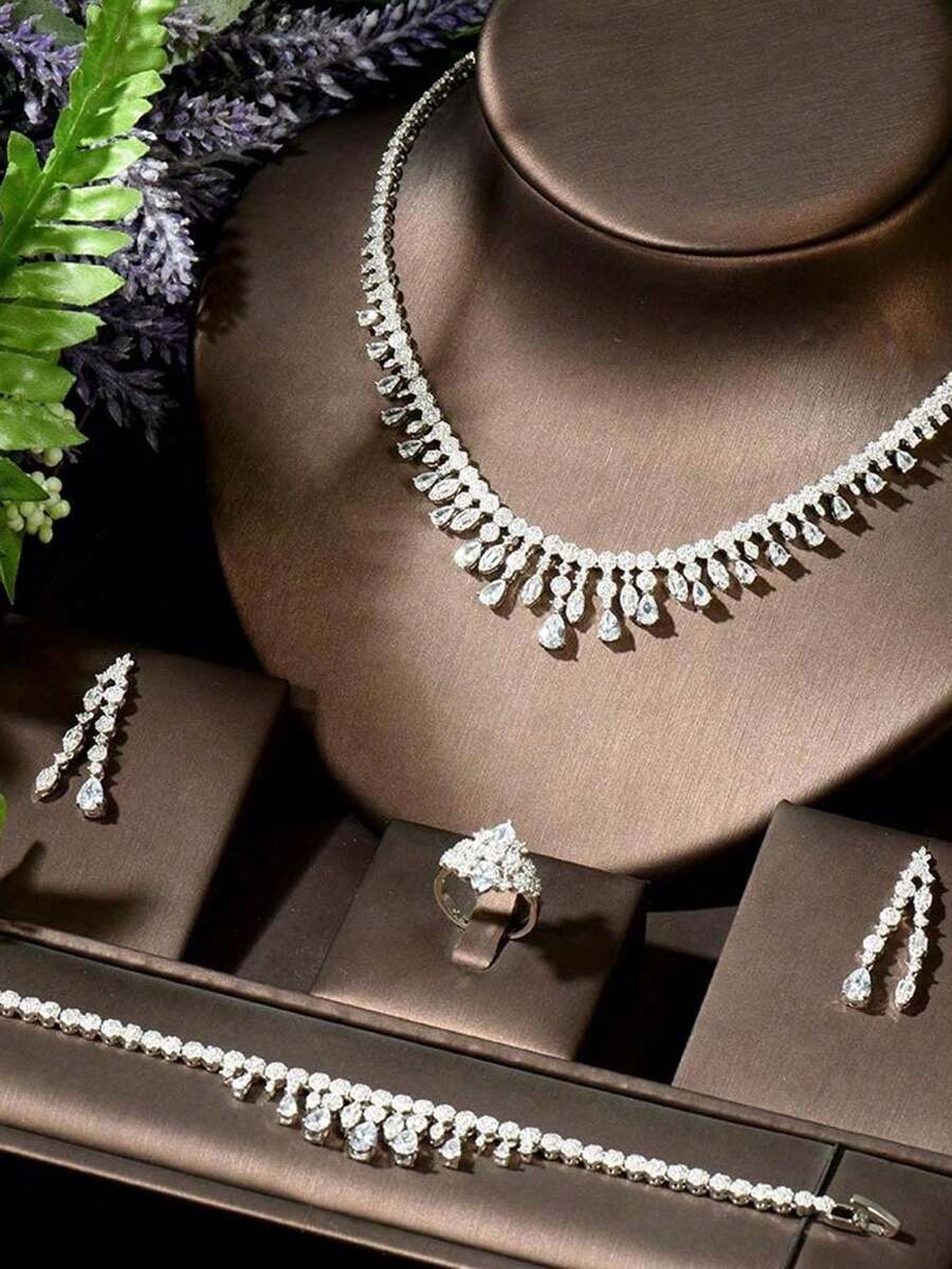 1 Set Luxury Jewelry Set For Women Wedding Party Zirconia Dubai Bridal