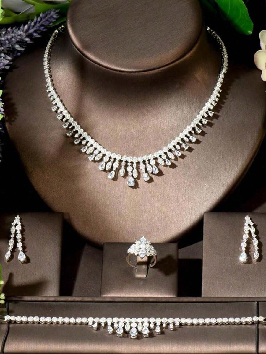 1 Set Luxury Jewelry Set For Women Wedding Party Zirconia Dubai Bridal