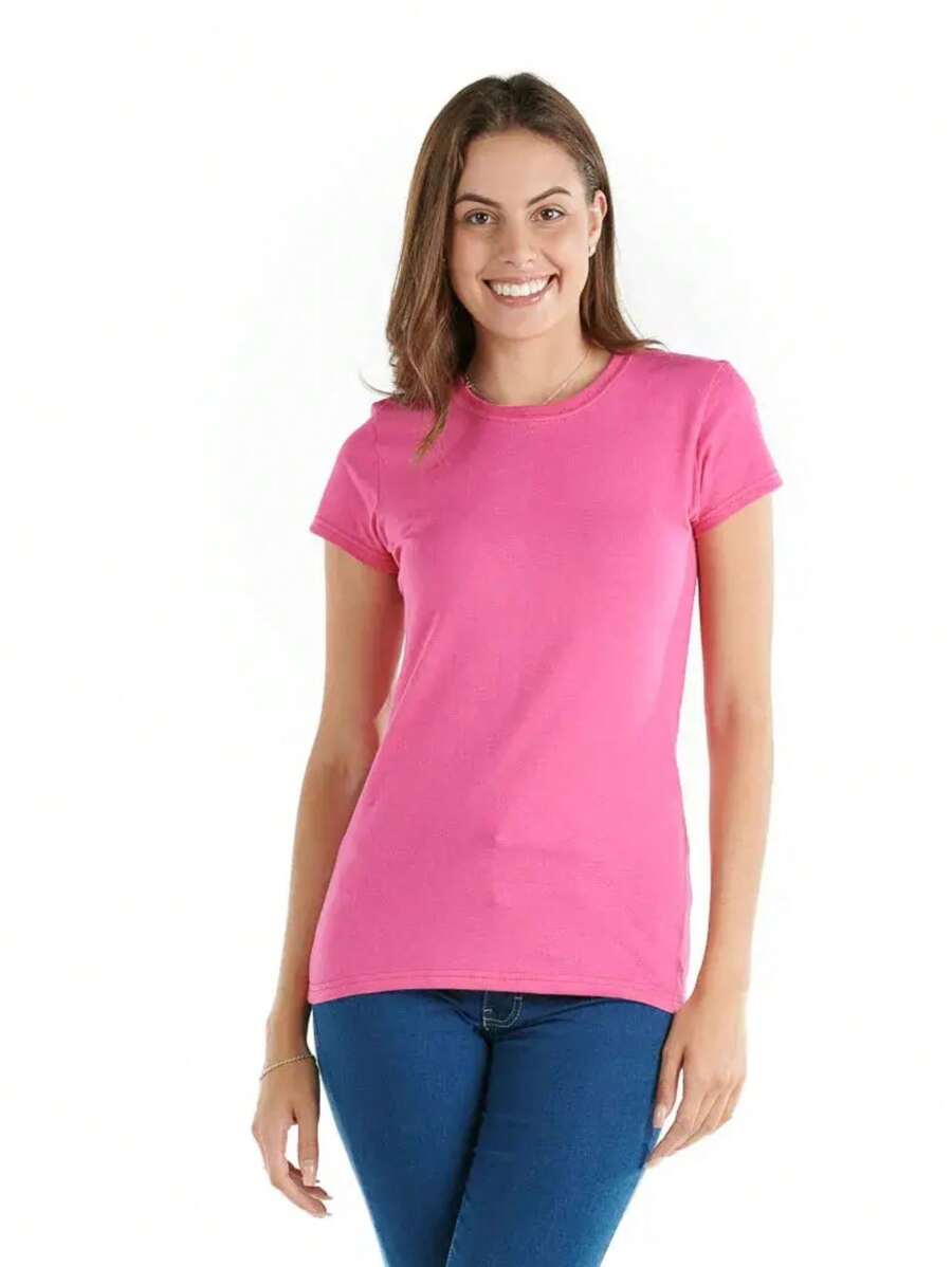 Playera Color Fiusha Cuello Redondo (ENVIO RAPIDO) - S - Ver 1