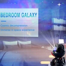 A black guitar-hugging astronaut remotely controls the starry sky. projection lamp bedroom bedside cool starry sky atmosphere lights holiday party lights ceiling starry sky display lights. - Black - View 7