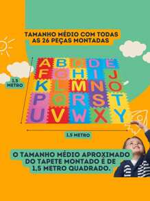 Tapete Atividades Eva Tatame Bebê Infantil Térmico Alfabeto 26 peças - Multicolorido - Visão 4