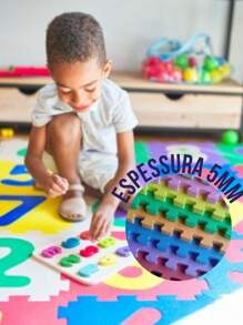 Tapete Atividades Eva Tatame Bebê Infantil Térmico Alfabeto 26 peças - Multicolorido - Visão 5