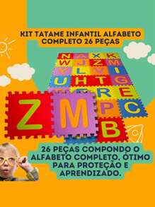 Tapete Atividades Eva Tatame Bebê Infantil Térmico Alfabeto 26 peças - Multicolorido - Visão 2