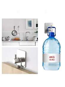 Silver Single L-Shaped Adhesive Towel Hook, Multi-Functional Wall Mount Hook For Family Coats, Bathrooms, And Towel Organization