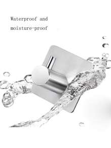 Silver Single L-Shaped Adhesive Towel Hook, Multi-Functional Wall Mount Hook For Family Coats, Bathrooms, And Towel Organization