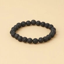 1pc Men's Beaded Bracelet 8mm Rhodonite Agate Healing Crystal Gem Bracelet Mala Yoga Meditation Jewelry Gifts For Women Men-Calm,Confidence,Protection,Success