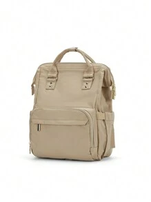 電腦雙肩包適合女士,時尚防水背包老師護士旅行包復古適用於大學工作 - 卡其色 - 查看 4