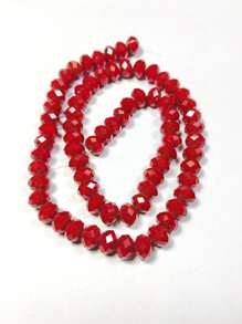 1串红色陶瓷玻璃珠，尺寸可选：3毫米/4毫米/6毫米/8毫米/10毫米/12毫米，适合制作耳环/手链/脚链/项链等首饰，也可用于圣诞树装饰/节日装饰/婚礼装饰/窗户装饰 - 紅色 - 查看 3