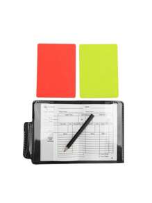 1 Set Referee Equipment With Notebook, Red Card, Yellow Card, For Football Games, Events, And Rule Enforcement - Black - View 7