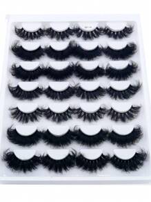 HBZGTLAD 14 Pairs 25mm Russian Strip Lashes Fluffy Mink Lashes 3D False Eyelashes Russian Volume Eyelashes Fake Eyelashes Dramatic Messy Mink Lashes Wispy Long Foxy Eye Lifting Look Eyelash Extension Kit Full Eyelash Strip To Lengthen And Volumize The Outer Corner Of Your Eye Beauty Makeup