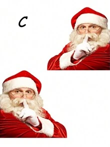 1套(2入)聖誕老人汽車裝飾貼紙 - 紅色 - 查看 5