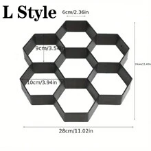 1 pieza Molde de cemento DIY para sendero de jardín - Negro - Ver 9