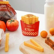 Seladoras Batatas Fritas À Prova De Umidade  12 Clipes De Vedação De Conservação Fresca ÍMã - Vermelho - Visão 8