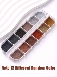 12色金属美甲闪粉，1盒彩色镜面铬粉，秋冬DIY美甲装饰 - 彩色 - 查看 9