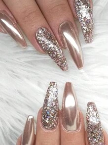 12色金属美甲闪粉，1盒彩色镜面铬粉，秋冬DIY美甲装饰 - 彩色 - 查看 7