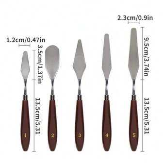 5入組不鏽鋼蛋糕抹刀套裝 - 奶油糖霜蛋糕裝飾工具,適用於平滑糕點diy蛋糕裝飾,具有角度刀片,折曲托盤刀,切割器,刮板和填充工具