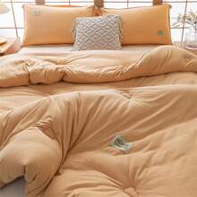 1件抗菌纖維冬季被,大豆纖維填充實色被子,適用於臥室和酒店 - 活力橙 - 查看 9
