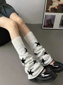 1雙y2k星星雙面針織流行層次襪