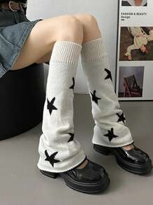1雙y2k星星雙面針織流行層次襪
