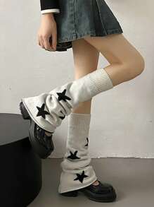 1雙y2k星星雙面針織流行層次襪