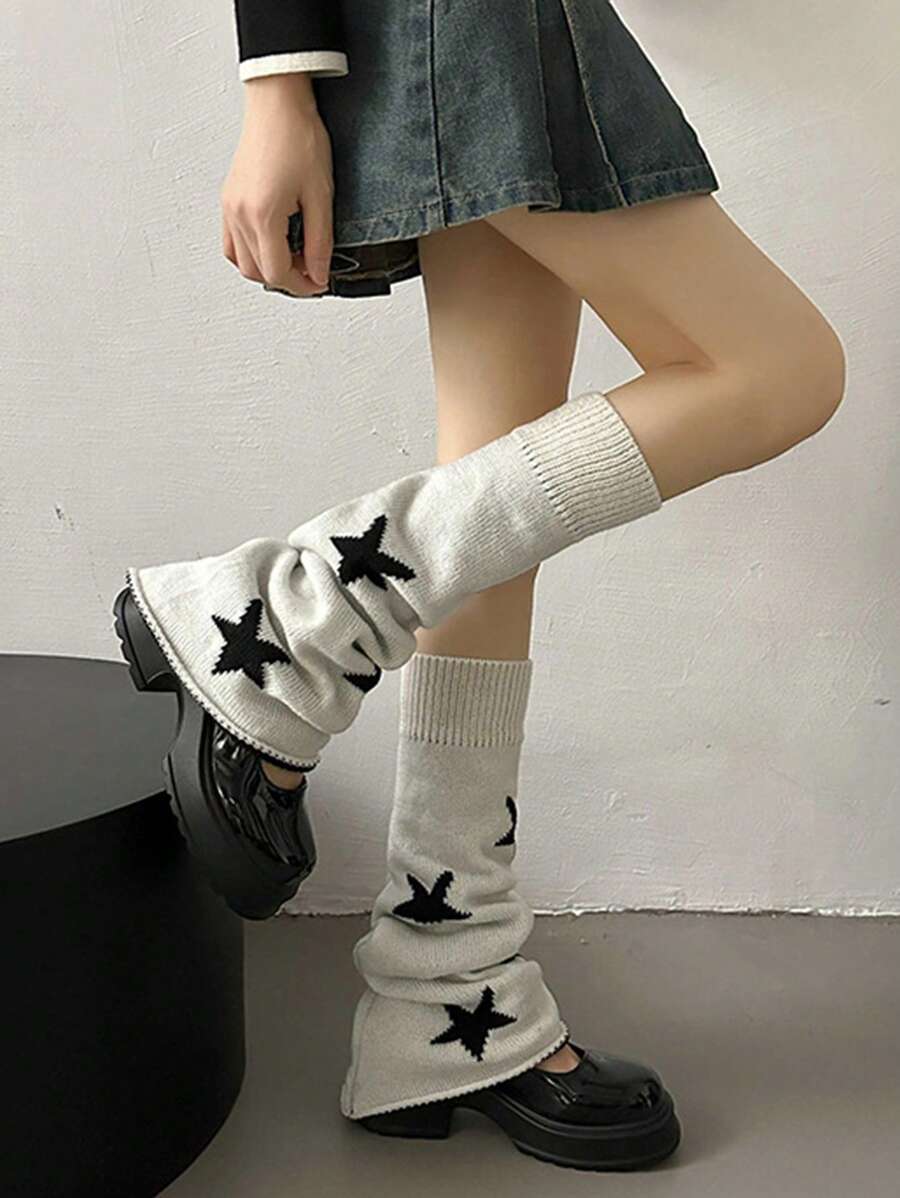 1雙y2k星星雙面針織流行層次襪
