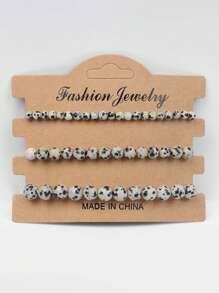 3入組多色天然石珠子手鍊4mm/6mm/8mm,適用於瑜伽、緩解焦慮,可伸縮的能量手環,女性珠寶禮物 - 彩色 - 查看 23