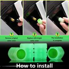 10入組綠色迷你發光發亮輪胎閥門莖夜光輪胎閥門發光輪胎閥門莖通用適用於車自行車越野車摩托車卡車裝飾配件 - 綠色 - 查看 6